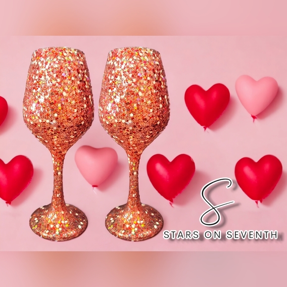 Hand Crafted Other - LA LA Love You/ 14oz Wine Glasses